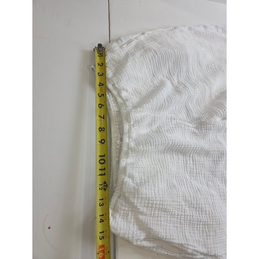 Aerie Cotton Gauzy Cotton White Cropped Pants Swim Cover Large Wide Leg - Picture 2 of 6
